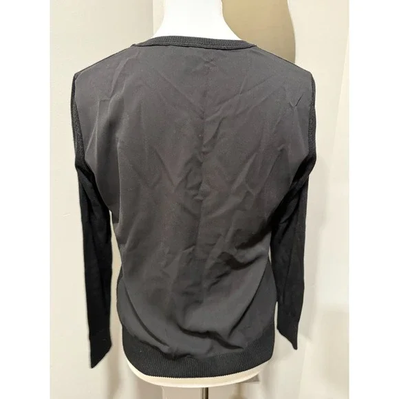 Banana Republic Black Mesh Knit Top Women's Size Small - Picture 6 of 9